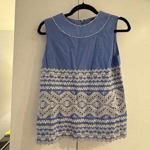 Tory Burch Eyelet Embroidered Top